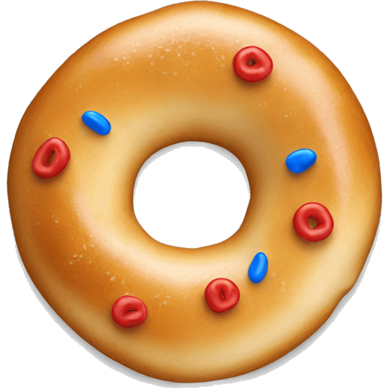 Bagel with red and blue colouring  emoji