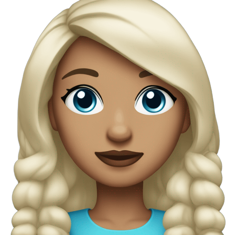 woman with olive skin, long dark hair, blue eyes, ful lips, square face and big lashes. formal dressed emoji