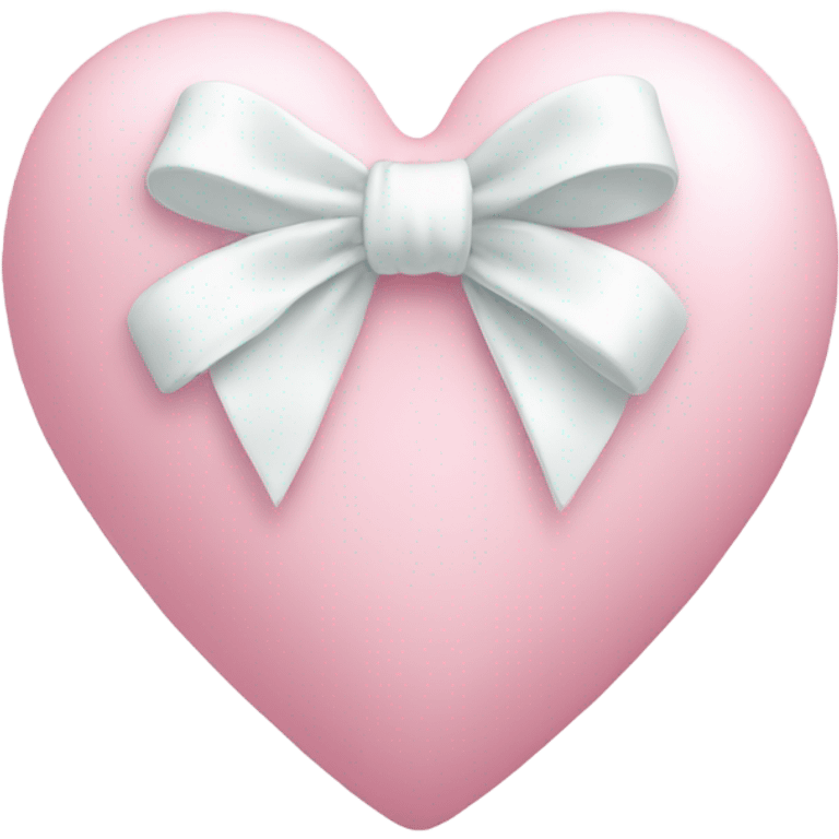 Pastel pink heart with white bow emoji