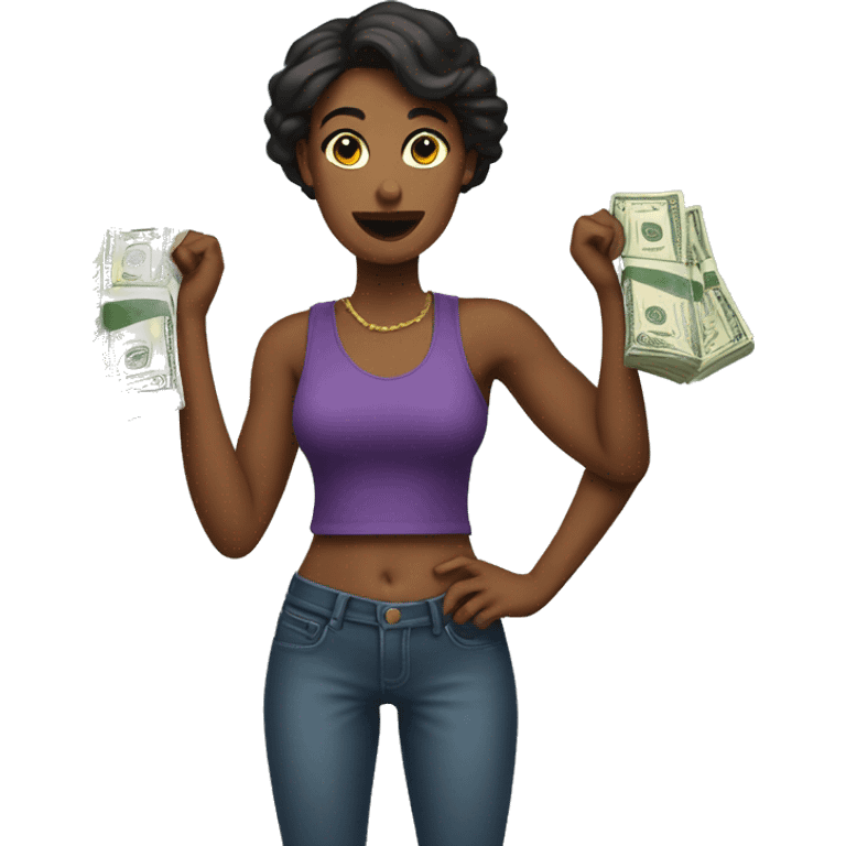 Women flexing money  emoji