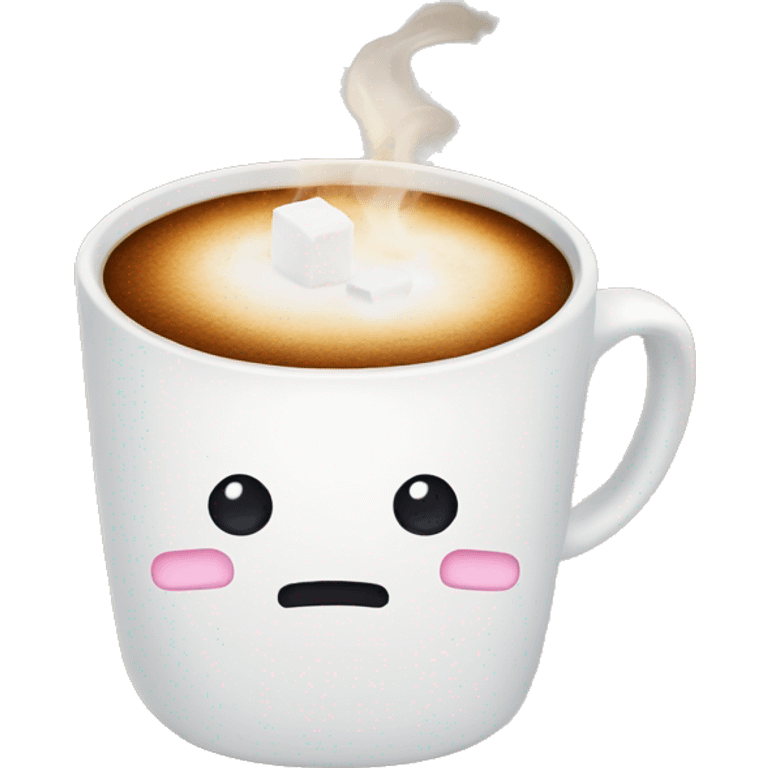 Hot coffee with marshmallows on it emoji