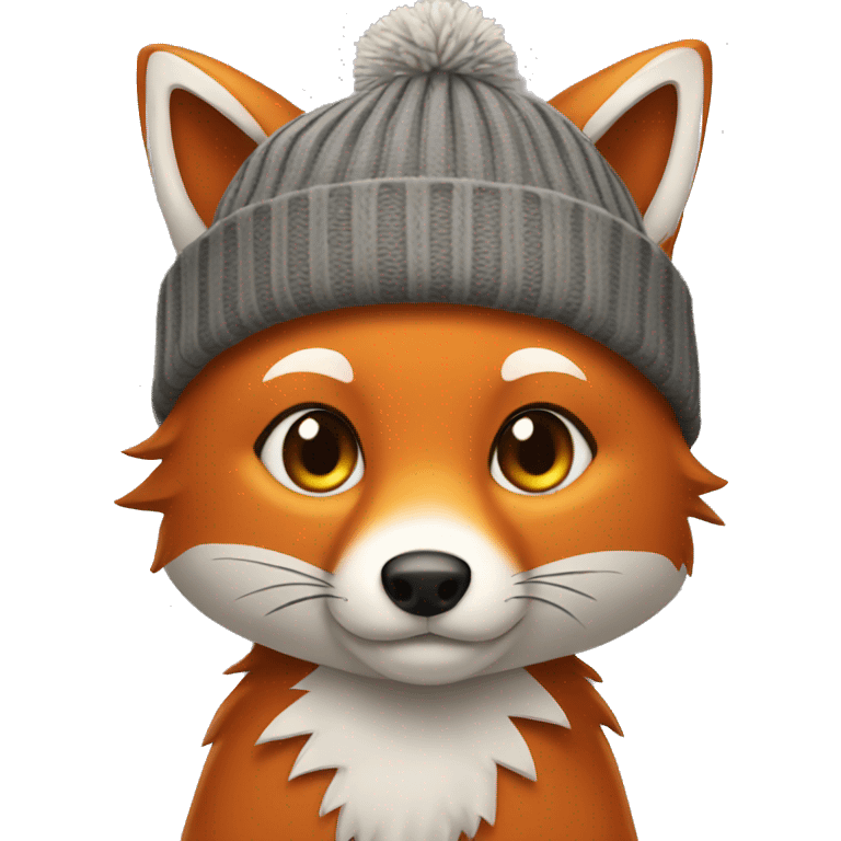 Fox wearing a beanie emoji