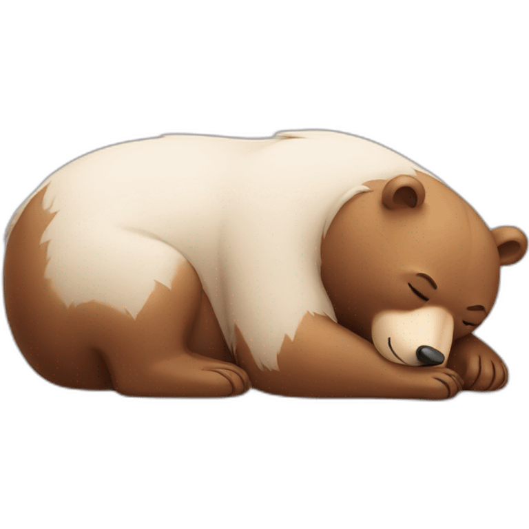 bear sleeping with a mouse emoji