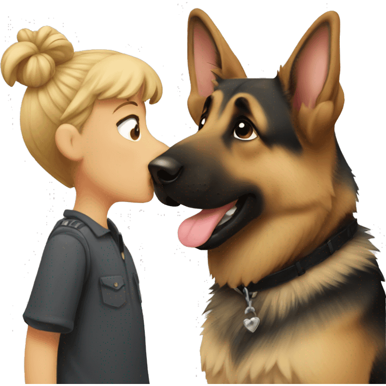 German shepherd kissing  emoji