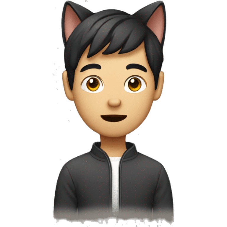 Asian man as cat emoji