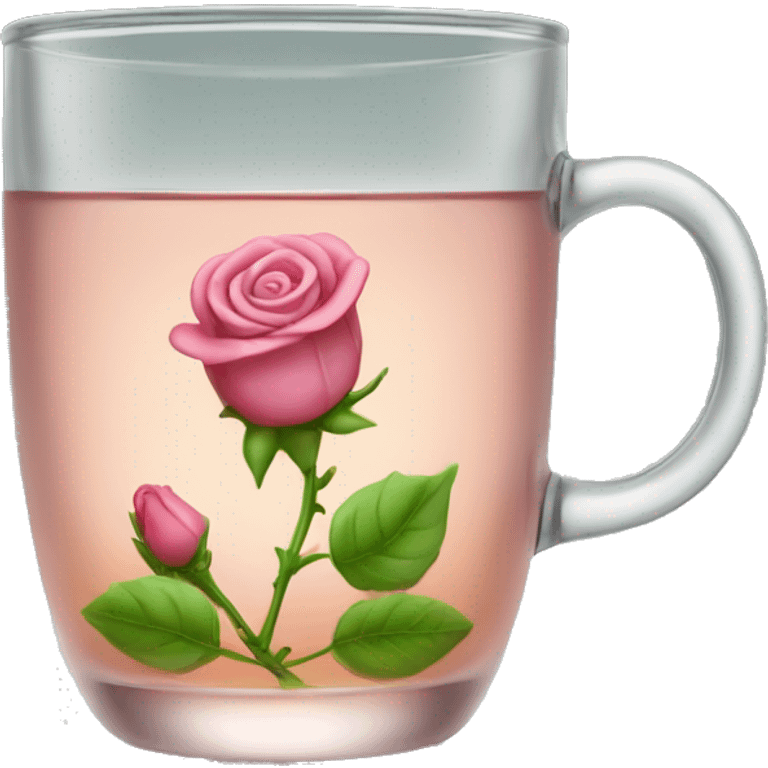 tea glass with small rose buds inside emoji