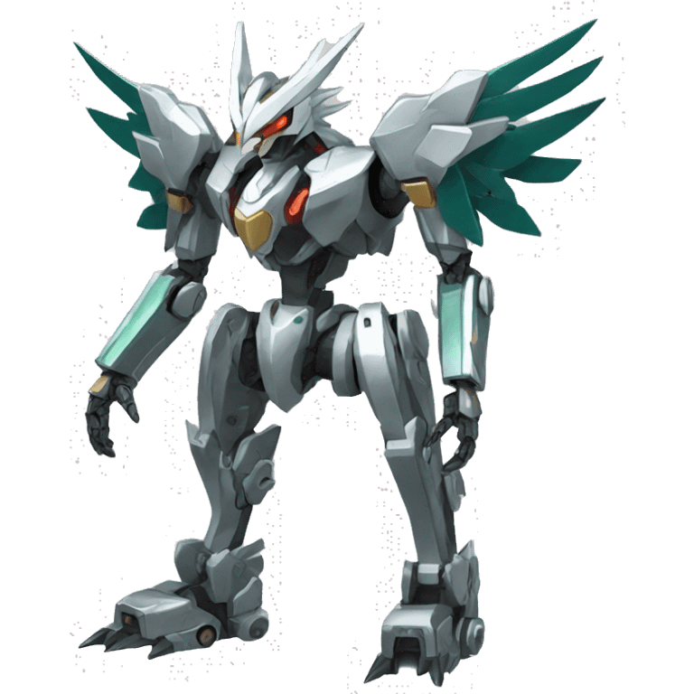 Mechanical Silver-Metallic-Silvally-Mecha full body emoji