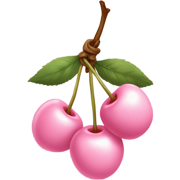 Light pink cherries with a bow emoji