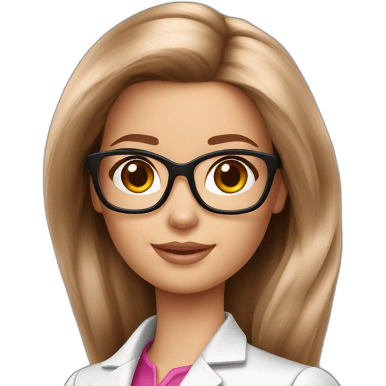 Barbie scientist brown hair emoji