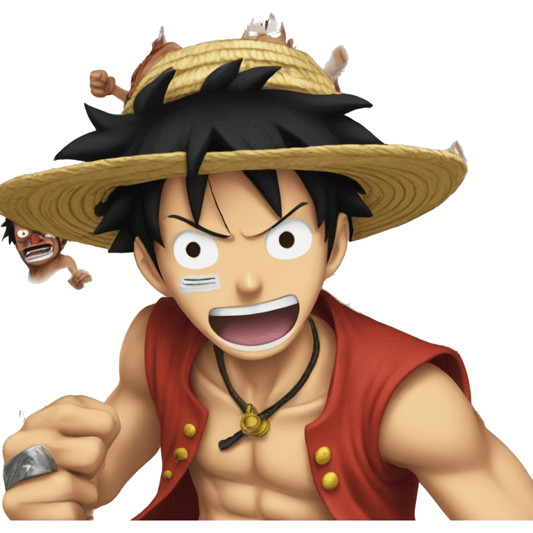 luffy fighting black beard one piece emoji