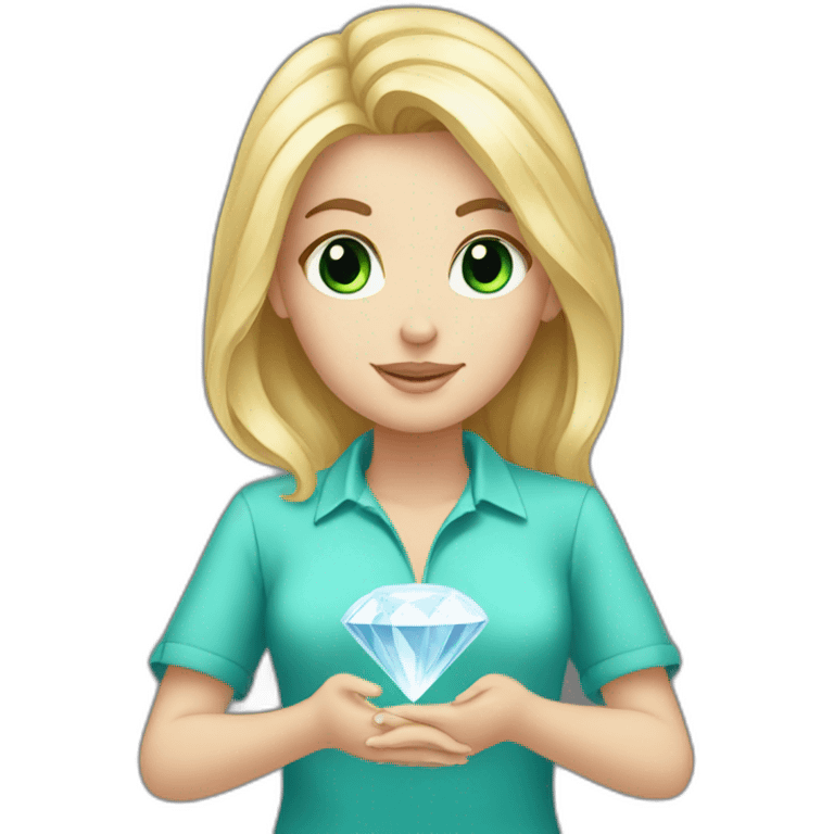 a diamond in the hands of a white girl emoji