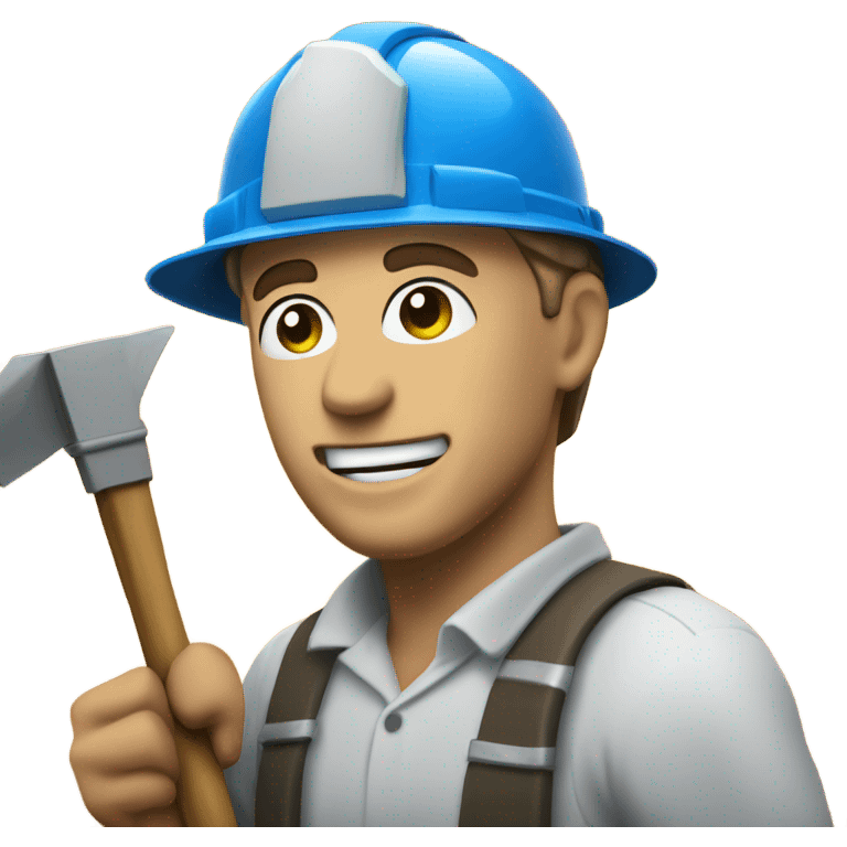 White guy working in mine a mining  emoji