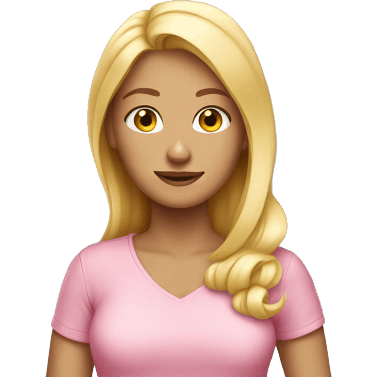 pink shirt blonde girl  emoji