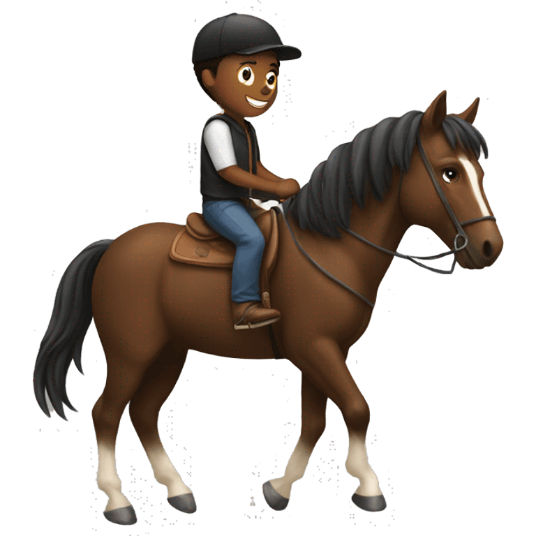 Boy riding horse emoji