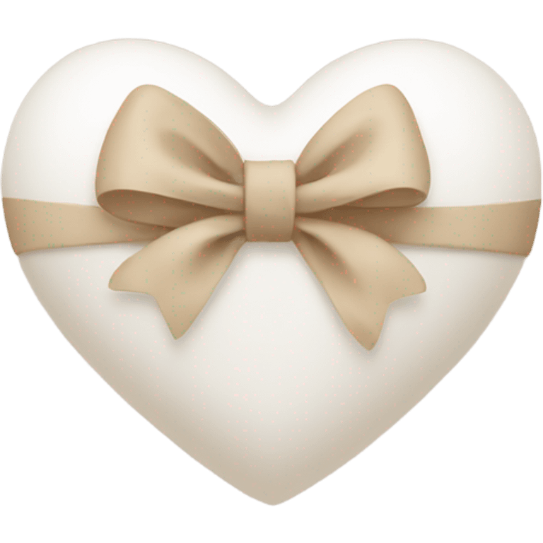 white heart with beige bow emoji