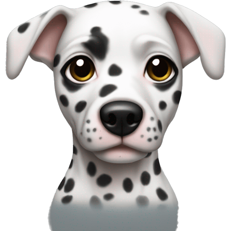 Hairless dog with black and white spots emoji