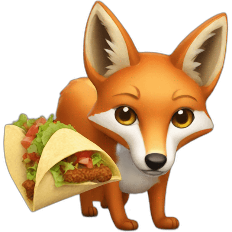 A fox eating tacos  emoji