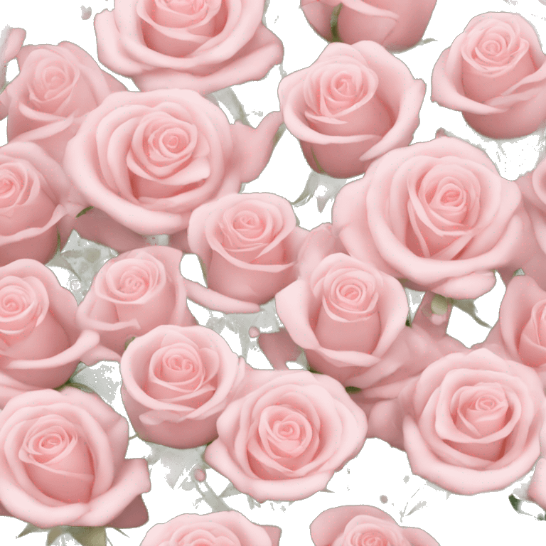 bouquet of light pink roses and babies breath emoji