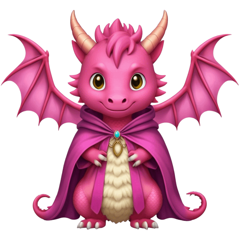 Pink Dragon With fur wearing a cloak  emoji