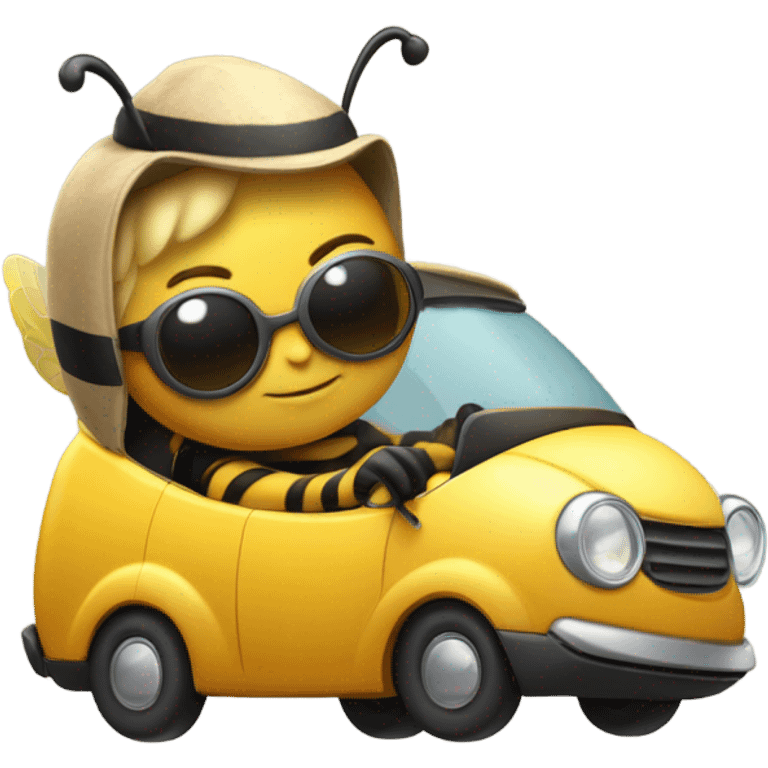 Bee driving a car emoji