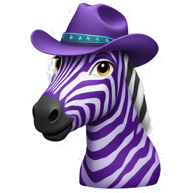 Purple zebra with a cowboy hat emoji