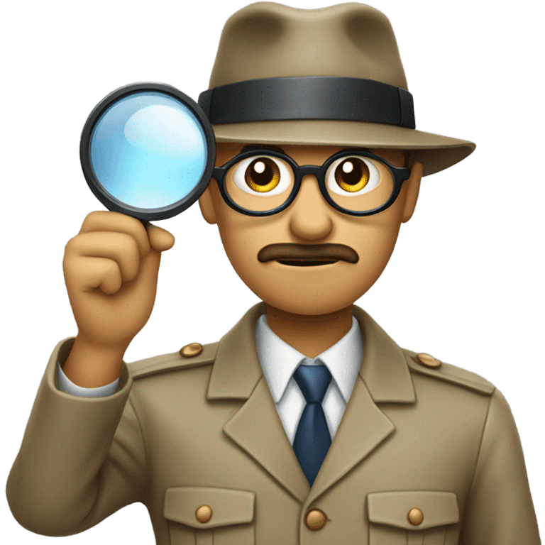 detective investigating a cap emoji