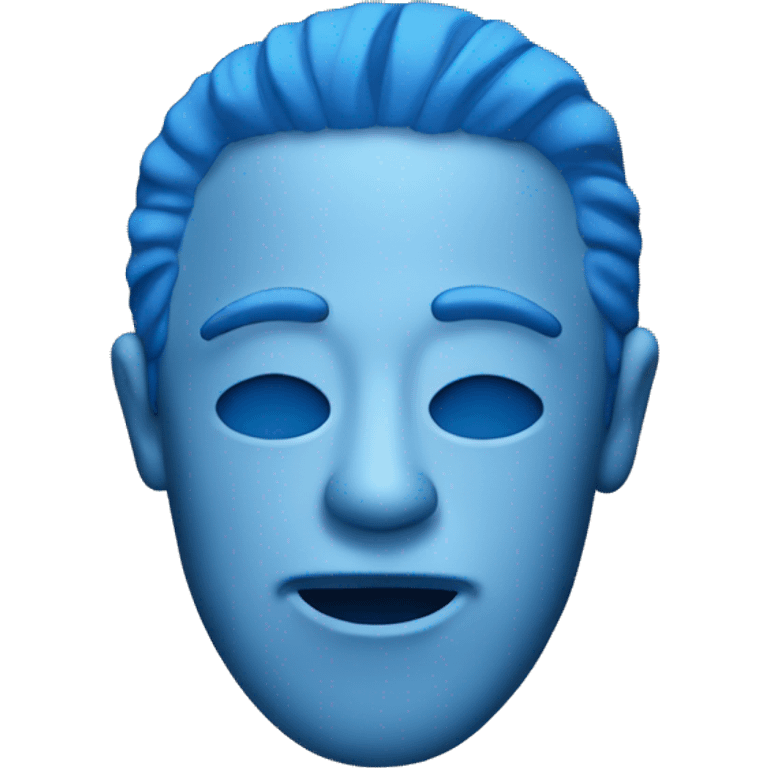 blue face listing music emoji