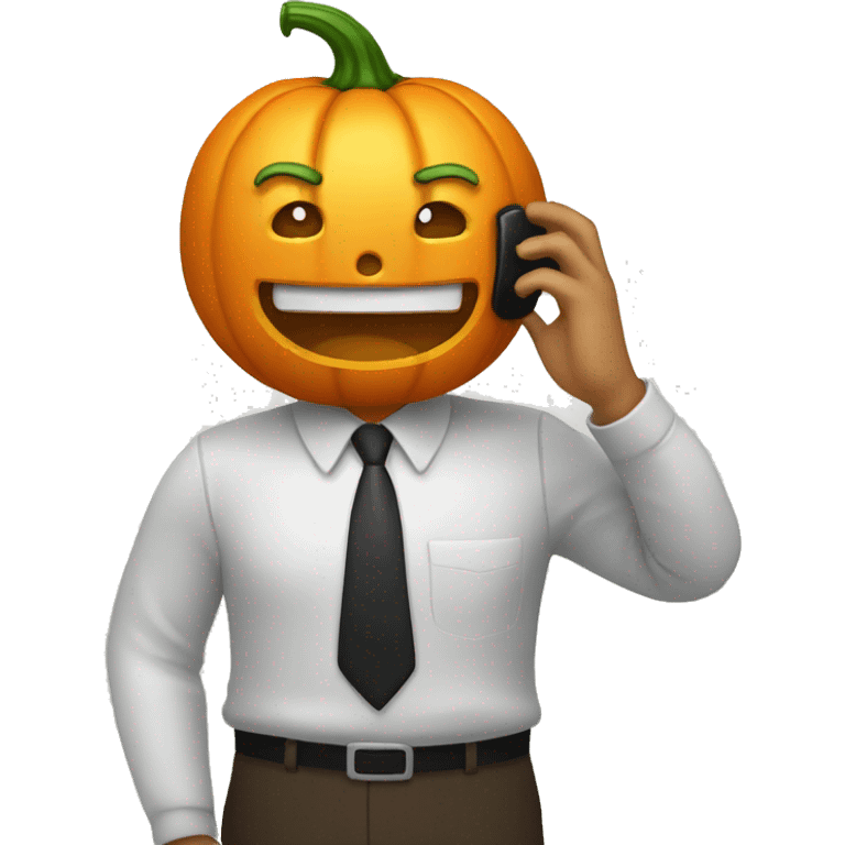 pumpkin making a call emoji