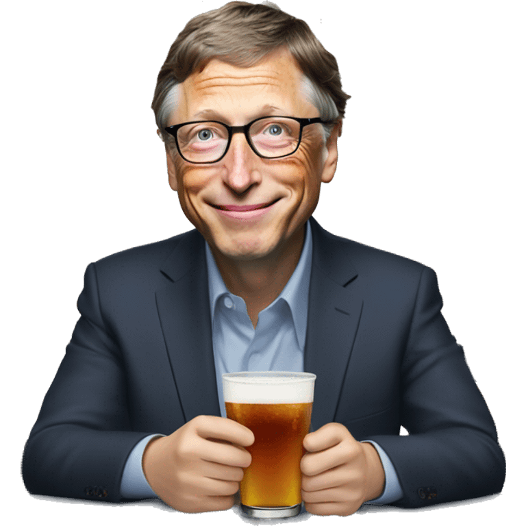 Bill gates drink win with elon Musk  emoji