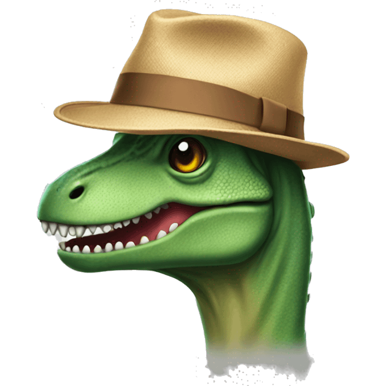 Trex wearing a hat emoji