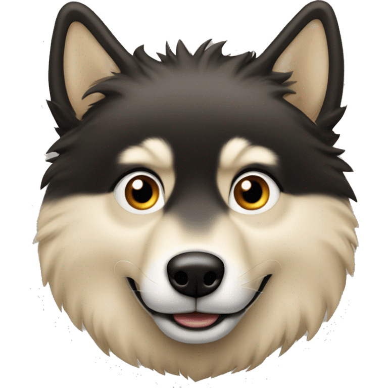 Spitz loup beige et noir  emoji