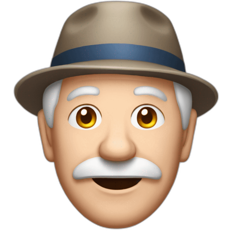 British old Man with bowling hat emoji