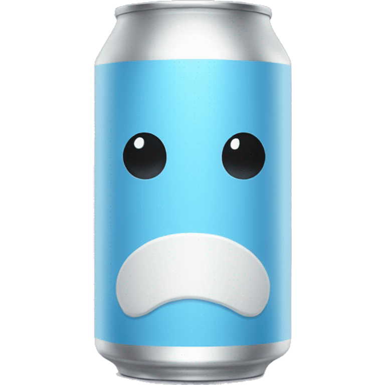 A can of seltzer water with no face emoji