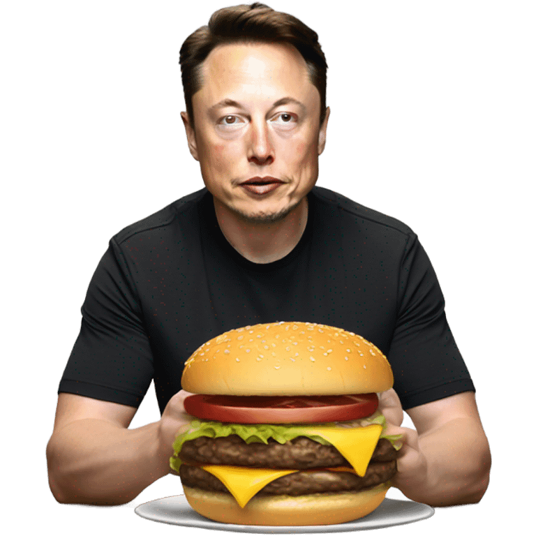 elon musk eat burge emoji