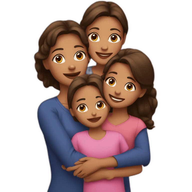 Mom and two daughter emoji