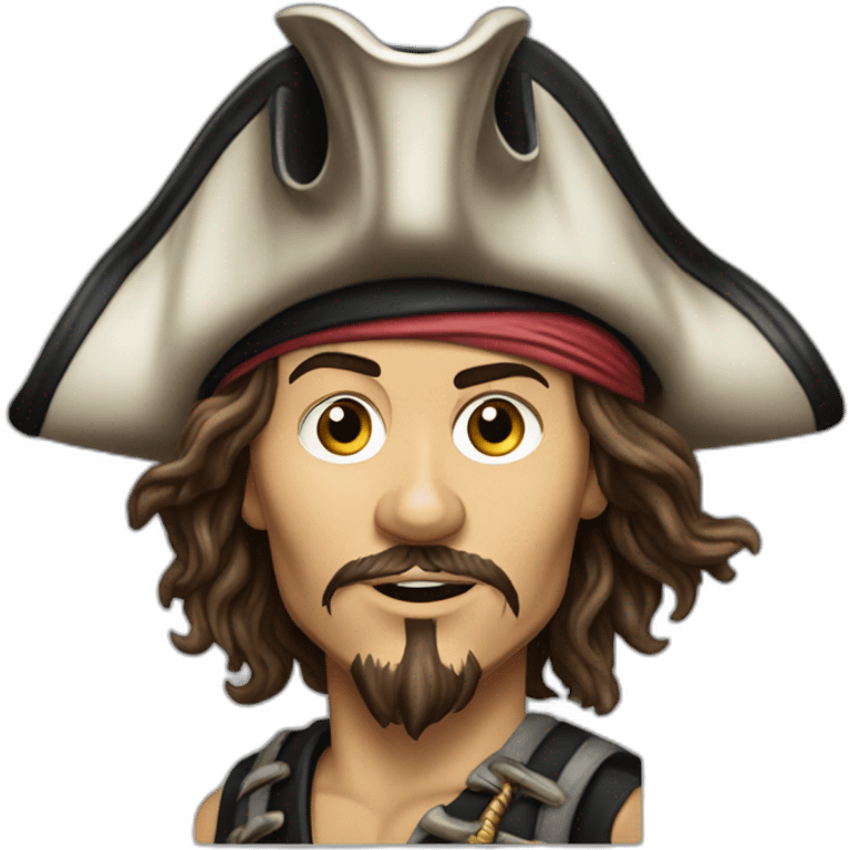 Pirates of carrabian Johnny depp playing football emoji