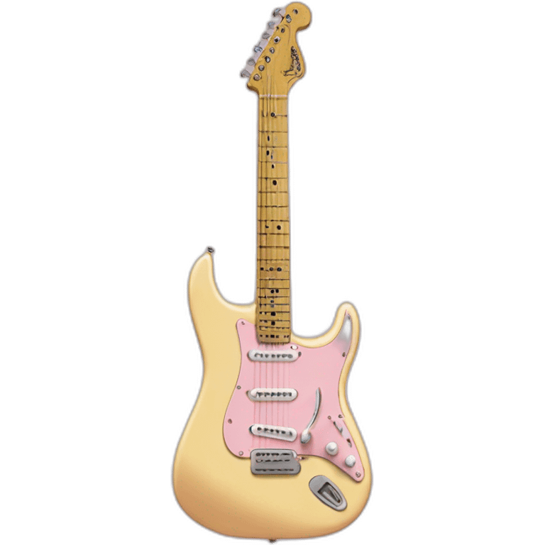 flower with pastel pink stratocaster electric guitar emoji