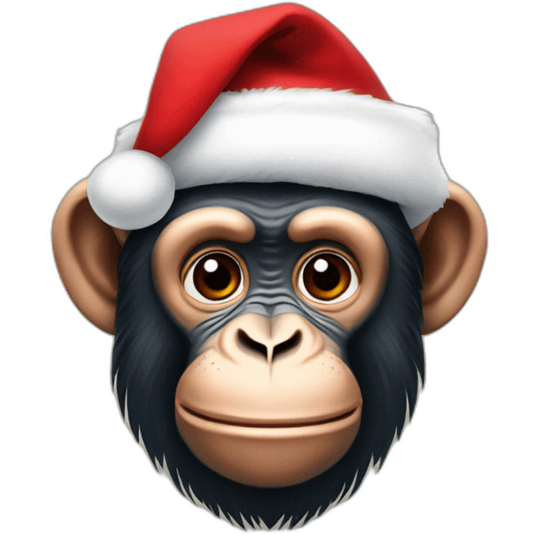 Chimpanzee as a santa emoji