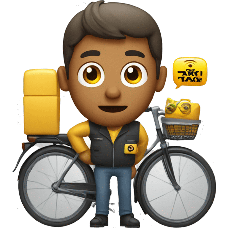 online taxi bike driver who is in idle time waiting for an order to come into their app emoji