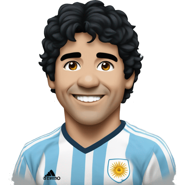 maradona argentina young smile emoji