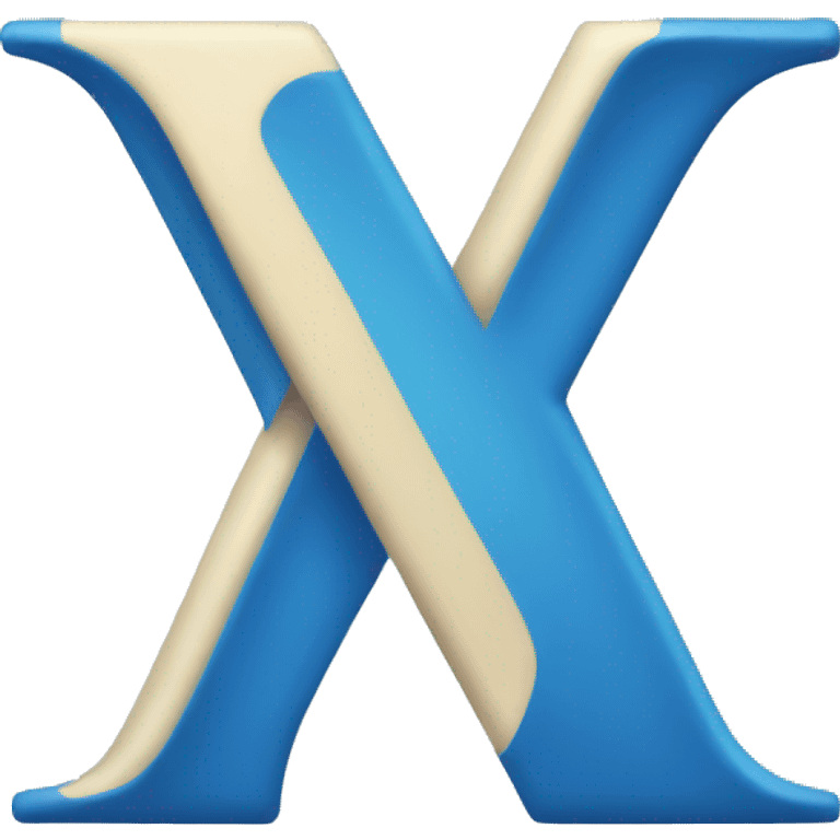 Letter V colored blue emoji