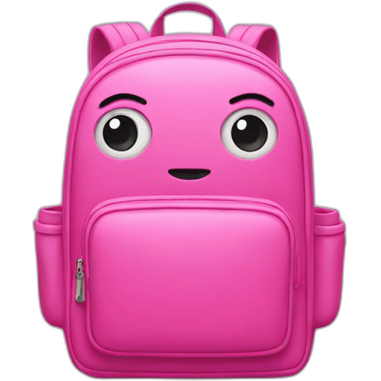 Pink Backpack with eyes emoji