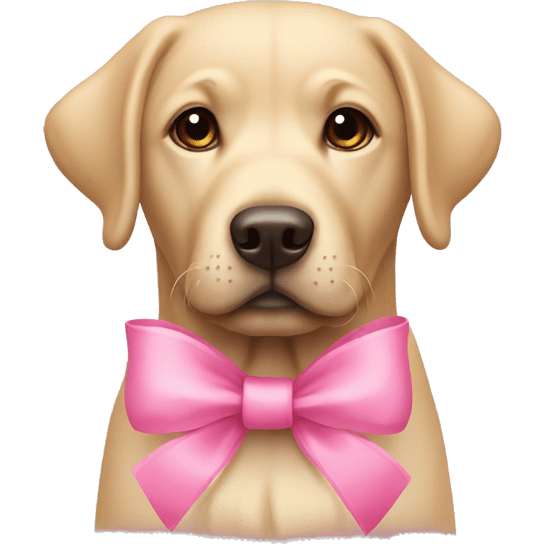 Labrador with pink bow  emoji