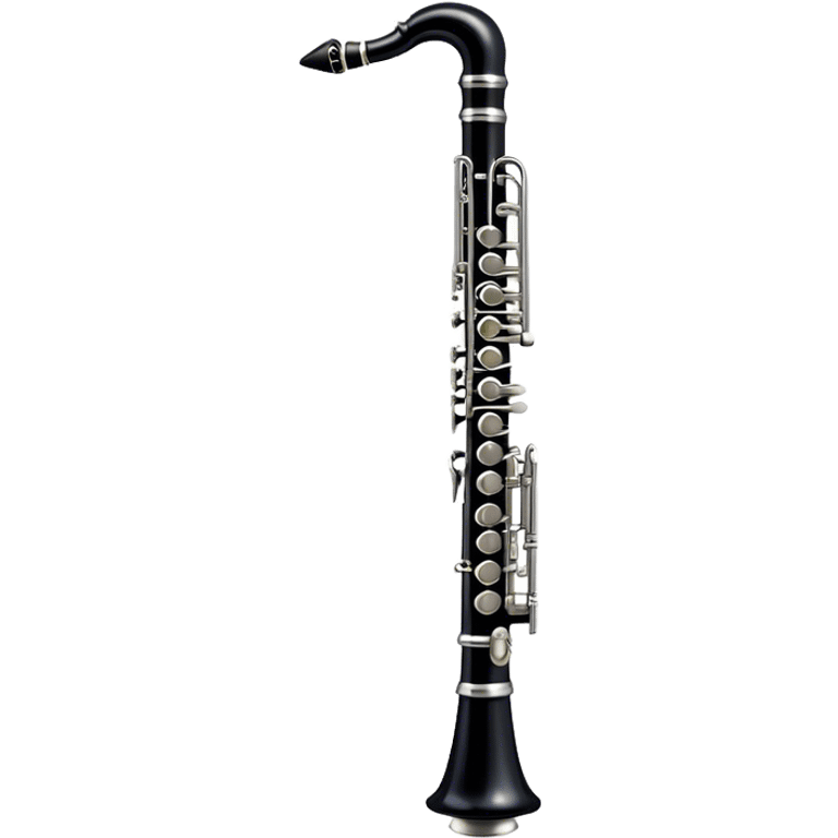 Cinematic Realistic Clarinet, deep black body with gleaming silver keys, rich warm lighting catching every intricate detail, slightly worn mouthpiece adding authenticity, glowing with a timeless and sophisticated presence. emoji