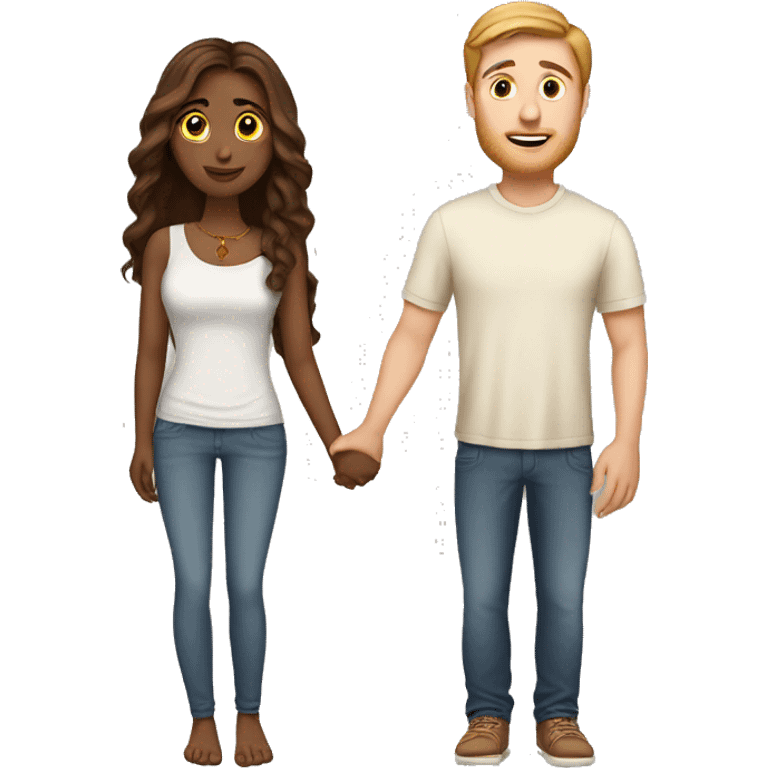 White guy with brown hair and indian girlfriend emoji