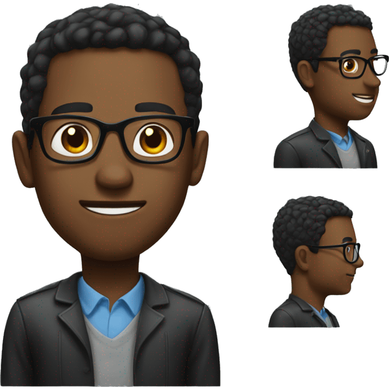 black men with nerd emoji