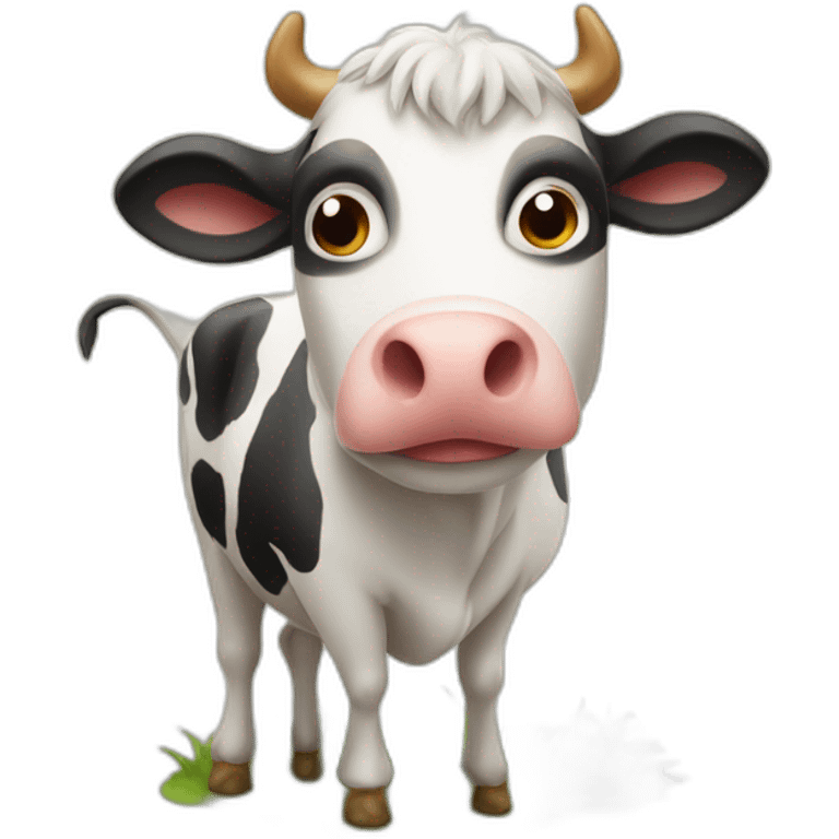 Vache sur oiseau emoji