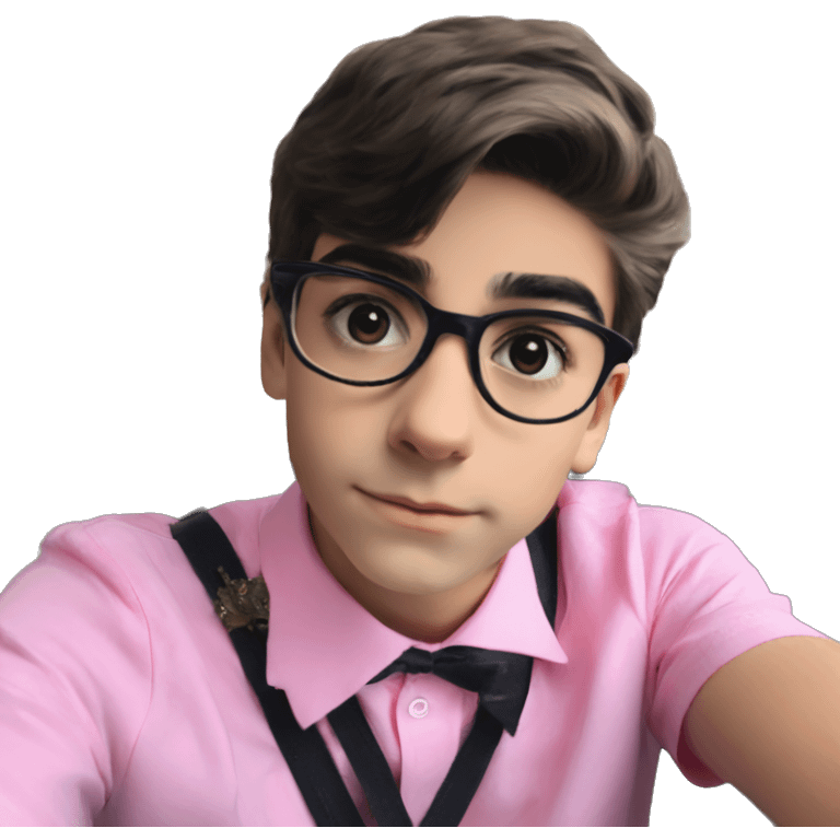 Aidan Gallagher with pink bow emoji