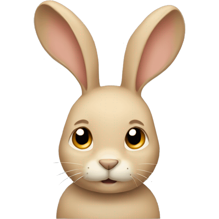 Beige rabbit with ears down emoji