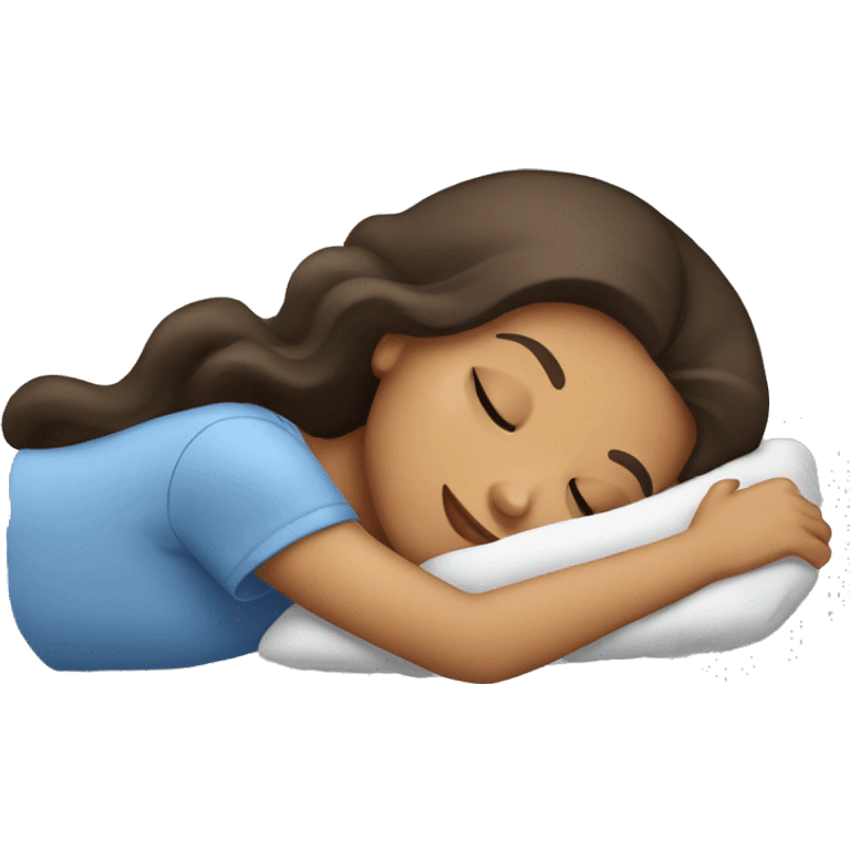 Brunette girl sleeping emoji